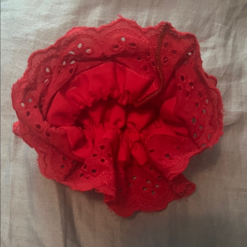 Large Red Lace Scrunchie